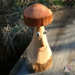 2er Set Dekofiguren - Einzigartige Pilzskulpturen Aus Holz - Pilze -Pflanztöpfe Verkaufsgeschäft 2er set dekofiguren einzigartige pilzskulpturen aus holz pilze5