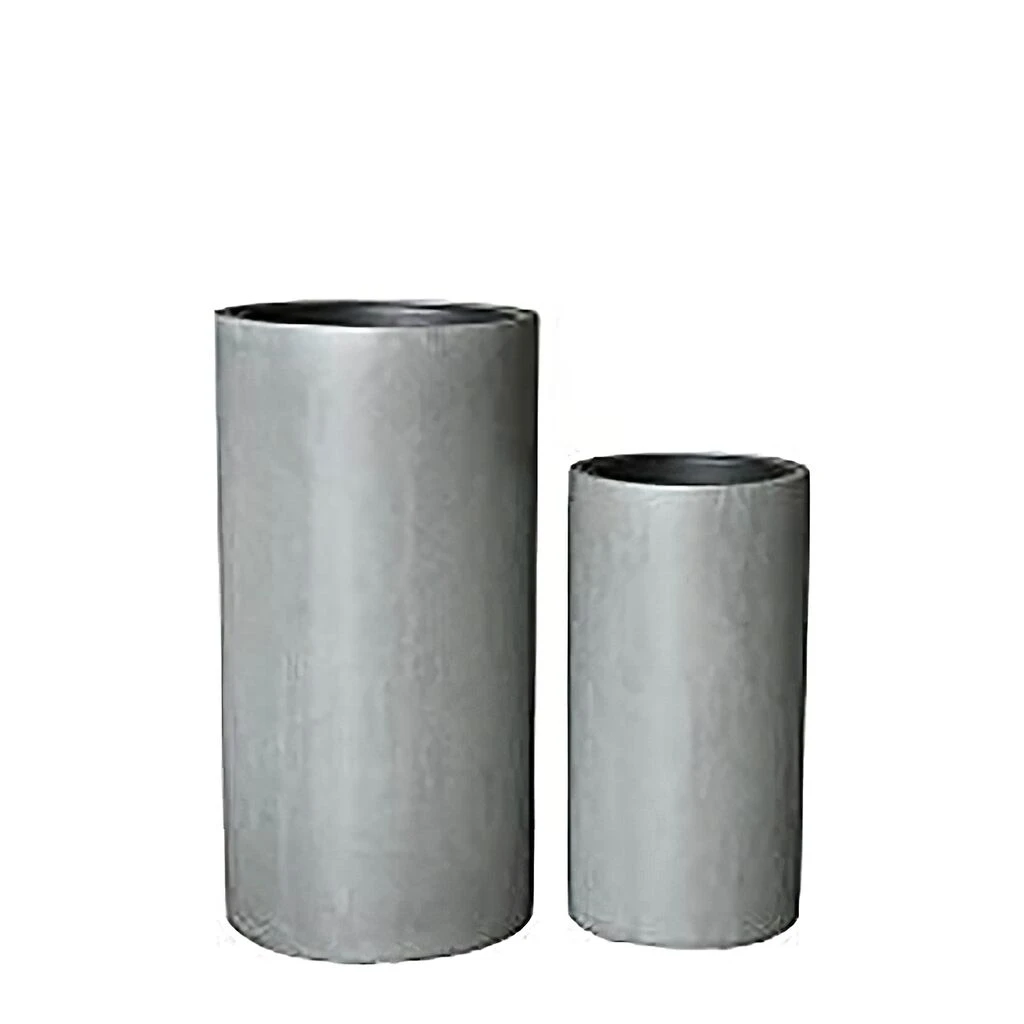 2er Set Gartenvasen Aus Polystone In Grau - Mit Einsatz - Brugnato 3 2er Set Gartenvasen Aus Polystone In Grau - Mit Einsatz - Brugnato