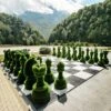 32-teiliges Schachfiguren Set - Topiary - GFK & Kunstrasen - Schach Set -Pflanztöpfe Verkaufsgeschäft 32 teiliges schachfiguren set topiary gfk kunstrasen schach set