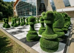 32-teiliges Schachfiguren Set - Topiary - GFK & Kunstrasen - Schach Set -Pflanztöpfe Verkaufsgeschäft 32 teiliges schachfiguren set topiary gfk kunstrasen schach set4