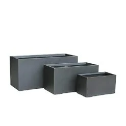 3er Set Pflanzkästen Aus Polystone In Schwarz - Venzone