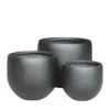 3er Set Pflanzkübel - Polystone - Rund - Schwarz - Adika -Pflanztöpfe Verkaufsgeschäft 3er set pflanzkuebel polystone rund schwarz adika