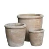 3er Set Terrakotta Pflanztöpfe - Rund - Tale