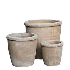 3er Set Terrakotta Pflanztöpfe - Rund - Tale