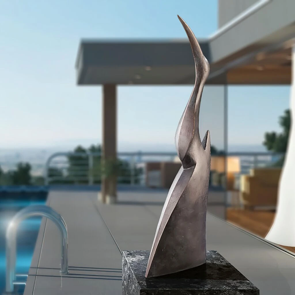 Abstrakte Vogelskulptur Aus Bronze - Limitiert - Beschützerin 3 Abstrakte Vogelskulptur Aus Bronze - Limitiert - Beschützerin