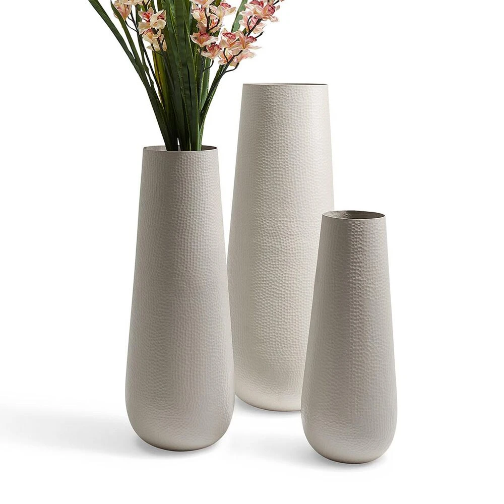 Aluminium Gartenvasen Rund Und Elegant Im 3er Set - Louis Set Sand 3 Aluminium Gartenvasen Rund Und Elegant Im 3er Set - Louis Set Sand