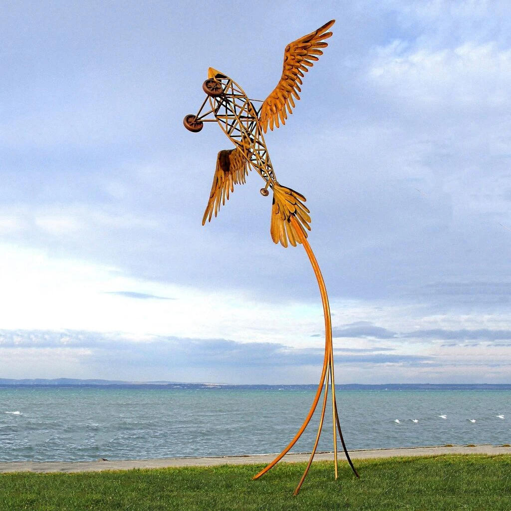 Besondere Flugzeug Gartenplastik Groß Aus Metall Mit Vogelflügeln - Vogelflugzeug 8 Besondere Flugzeug Gartenplastik Groß Aus Metall Mit Vogelflügeln - Vogelflugzeug – Bild 6
