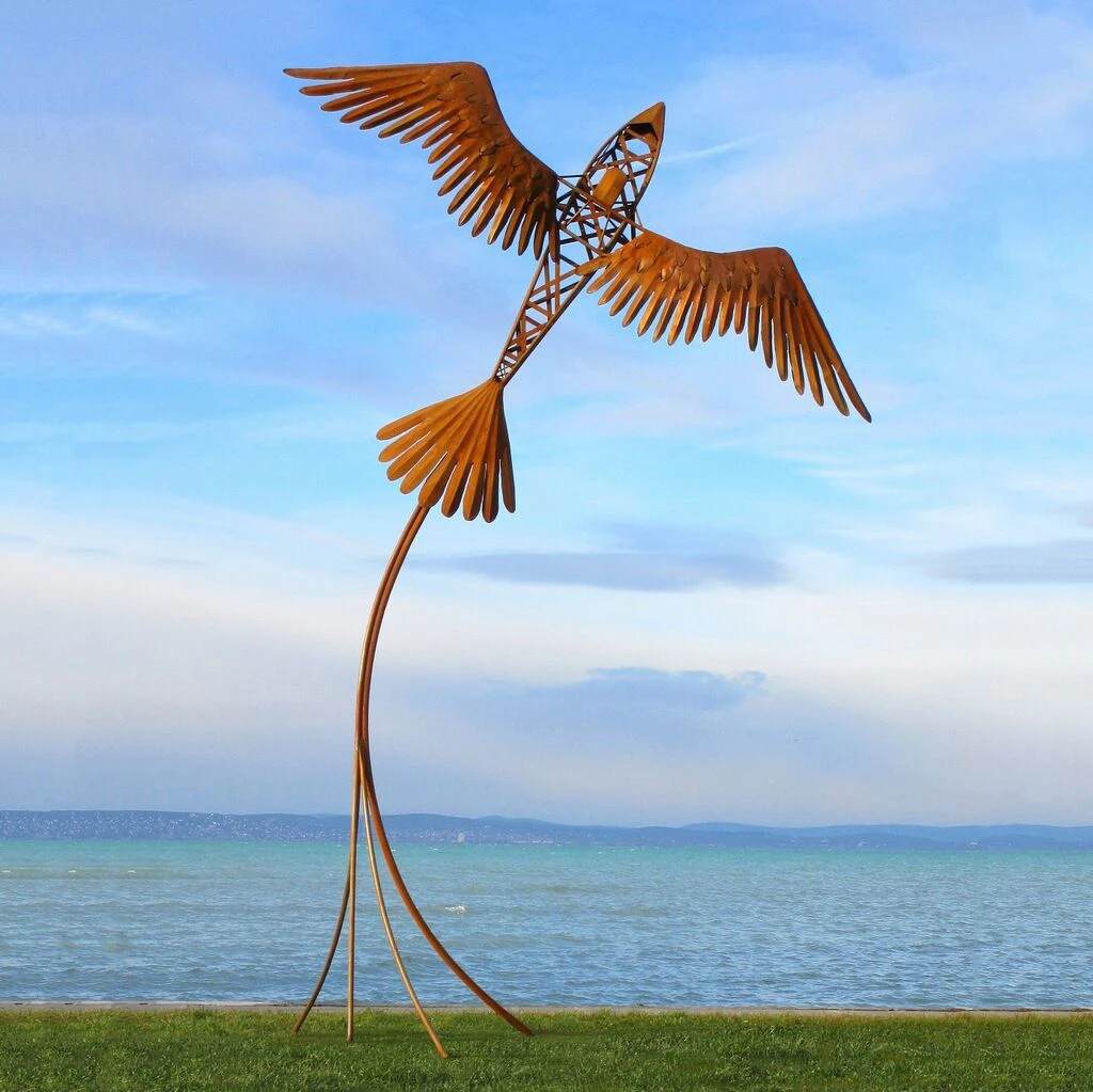 Besondere Flugzeug Gartenplastik Groß Aus Metall Mit Vogelflügeln - Vogelflugzeug 9 Besondere Flugzeug Gartenplastik Groß Aus Metall Mit Vogelflügeln - Vogelflugzeug – Bild 7