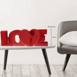 Breite Love Dekoplastik Mit Herz & Blume Als Kerze - Vegan - Big Love -Pflanztöpfe Verkaufsgeschäft breite love dekoplastik mit herz blume als kerze vegan big love3