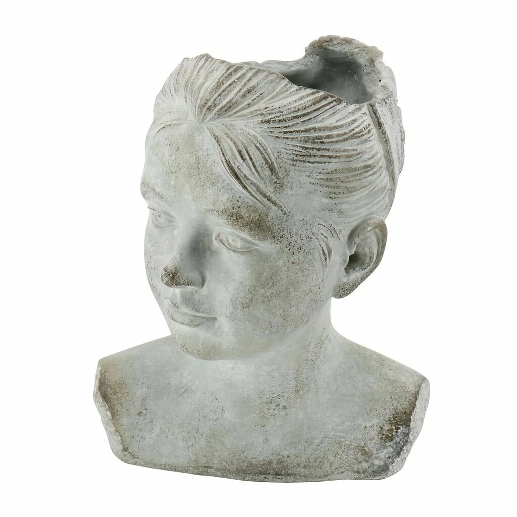 Büste Pflanztopf Mädchen Aus Zement Mit Grauen Akzenten - Samana 3 Büste Pflanztopf Mädchen Aus Zement Mit Grauen Akzenten - Samana