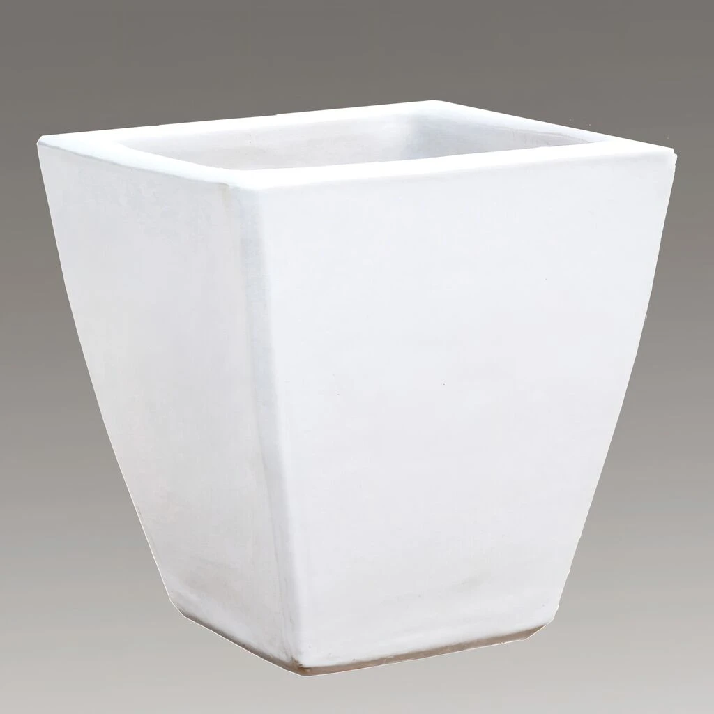 Eckiger Übertopf Für Garten & Terrasse - Steinzeug Winterfest - Weiß - Klythia Blanc 3 Eckiger Übertopf Für Garten & Terrasse - Steinzeug Winterfest - Weiß - Klythia Blanc