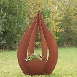 Elegantes Eisen Pflanzgefäß In Tropfenform - Regentropfen