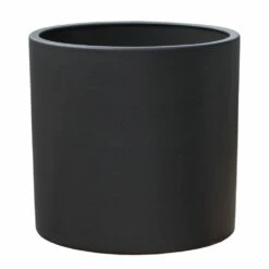 Garten Blumentopf Aus Steinzeug - Anthrazit - Rund - Winterfest - Solus Niger