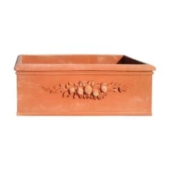 Großer Pflanztrog Aus Terrakotta Mit Ornament - Vinci
