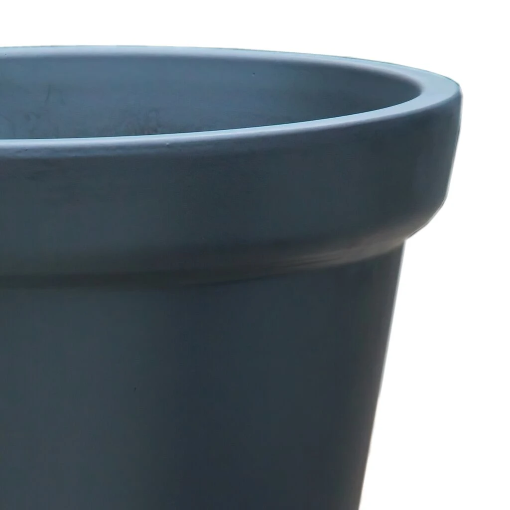 Großes Pflanzgefäß Aus Steinzeug - Anthrazit - Frostsicher - Rund - Xanthe Niger 4 Großes Pflanzgefäß Aus Steinzeug - Anthrazit - Frostsicher - Rund - Xanthe Niger – Bild 2