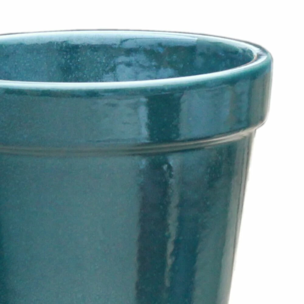 Grüner Pflanztopf Aus Steinzeug - Frostsicher - Rund - Zeitlos - Xanthe Verde 4 Grüner Pflanztopf Aus Steinzeug - Frostsicher - Rund - Zeitlos - Xanthe Verde – Bild 2