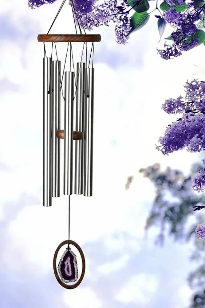 Klangspiel Aus Holz Und Metall Mit Lila Applikation - Agate Chime - Lila 4 Klangspiel Aus Holz Und Metall Mit Lila Applikation - Agate Chime - Lila – Bild 2