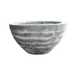 Metall Pflanzschale Rund Im Bänderdesign - Cherobiuna