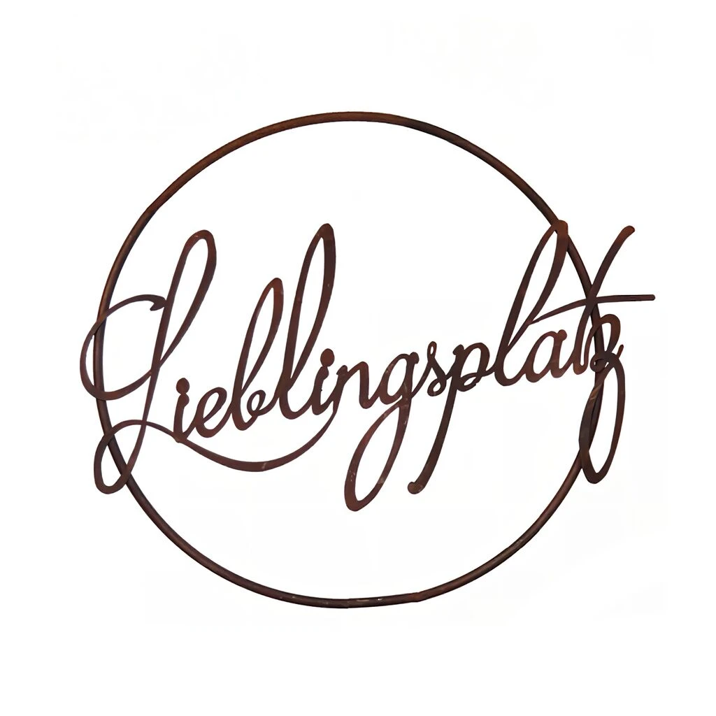 Metall Ring Mit Wort Für Tür & Tor - Rost - Lieblingsplatz 3 Metall Ring Mit Wort Für Tür & Tor - Rost - Lieblingsplatz