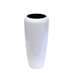 Moderne Pflanzvase Für Draußen - Weiß Glänzend - Polystone - Visso -Pflanztöpfe Verkaufsgeschäft moderne pflanzvase fuer draussen weiss glaenzend polystone visso2