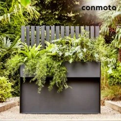 Moderner Sichtschutz Mit Pflanzgefäß Anthrazit - Ticino Sichtschutz