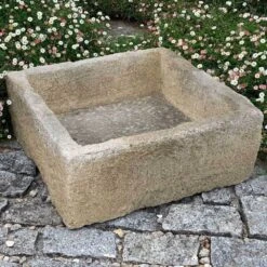 Quadratischer Pflanztrog Für Draußen Aus Stein - Lerofa