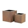 Rost Metall Pflanzgefäße 2er Set - Eckig - Kailula -Pflanztöpfe Verkaufsgeschäft rost metall pflanzgefaesse 2er set eckig kailula