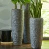 Schicke Indoor Vase - XXL - Grau - Mit Einsatz - Tekle -Pflanztöpfe Verkaufsgeschäft schicke indoor vase xxl grau mit einsatz tekle