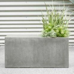 Sitzbank Mit Pflanzeinsatz - Polystone Grau - Framura
