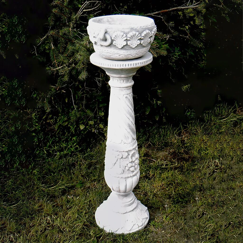 Steinguss Schale Inklusive Säule Im Maritimen Design Mit Muscheln - Harmonia 4 Steinguss Schale Inklusive Säule Im Maritimen Design Mit Muscheln - Harmonia – Bild 2