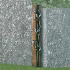 Stilvolle Bronzeplastik - Blätterranke Aus Bronzeguss Mit Patina - Hanema