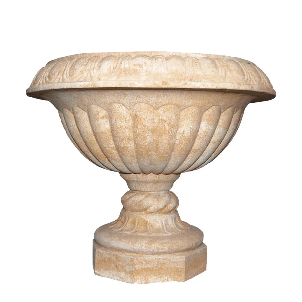 Stilvolles Pflanzgefäß In Kelchform Aus Steinguss Für Den Garten - Ikoko 3 Stilvolles Pflanzgefäß In Kelchform Aus Steinguss Für Den Garten - Ikoko