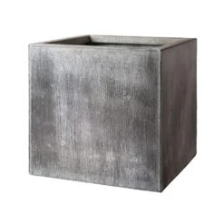 Wetterfestes Kubus Pflanzgefäß In Grau Oder Rost - Geramona