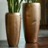 XXL 2er Set Pflanzvasen - Indoor - Bronze - Mit Einsatz - Rund - Jemal -Pflanztöpfe Verkaufsgeschäft xxl 2er set pflanzvasen indoor bronze mit einsatz rund jemal
