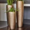 XXL Indoor Vase Mit Einsatz - Polystone - Bronze - Rund - Amanuel -Pflanztöpfe Verkaufsgeschäft xxl indoor vase mit einsatz polystone bronze rund amanuel